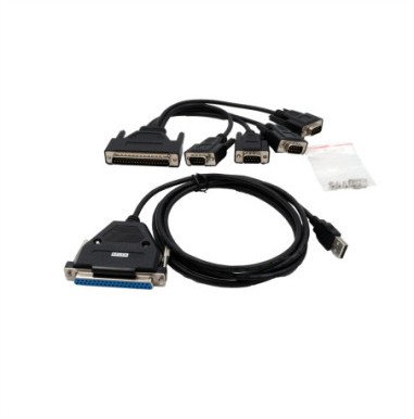 EXSYS EX-1324-37P Interfejs szeregowy USB 2.0 do 4x, porty RS-232 z 37-stykowym złączem żeńskim, konwerter, FTDI, czarny, 1,8 m 1