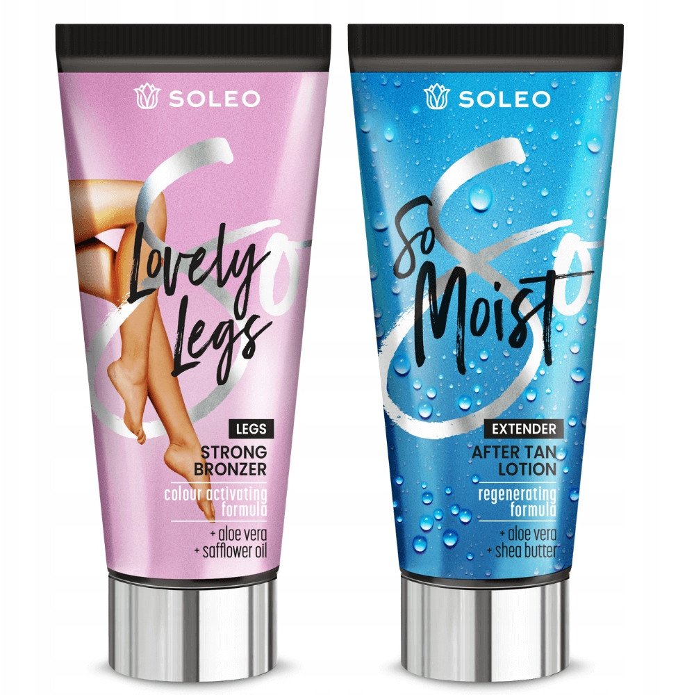SOLEO LOVELY LEGS 135ml MOCNY BRONZER DO NÓG + BALSAM PO OPALANIU 15