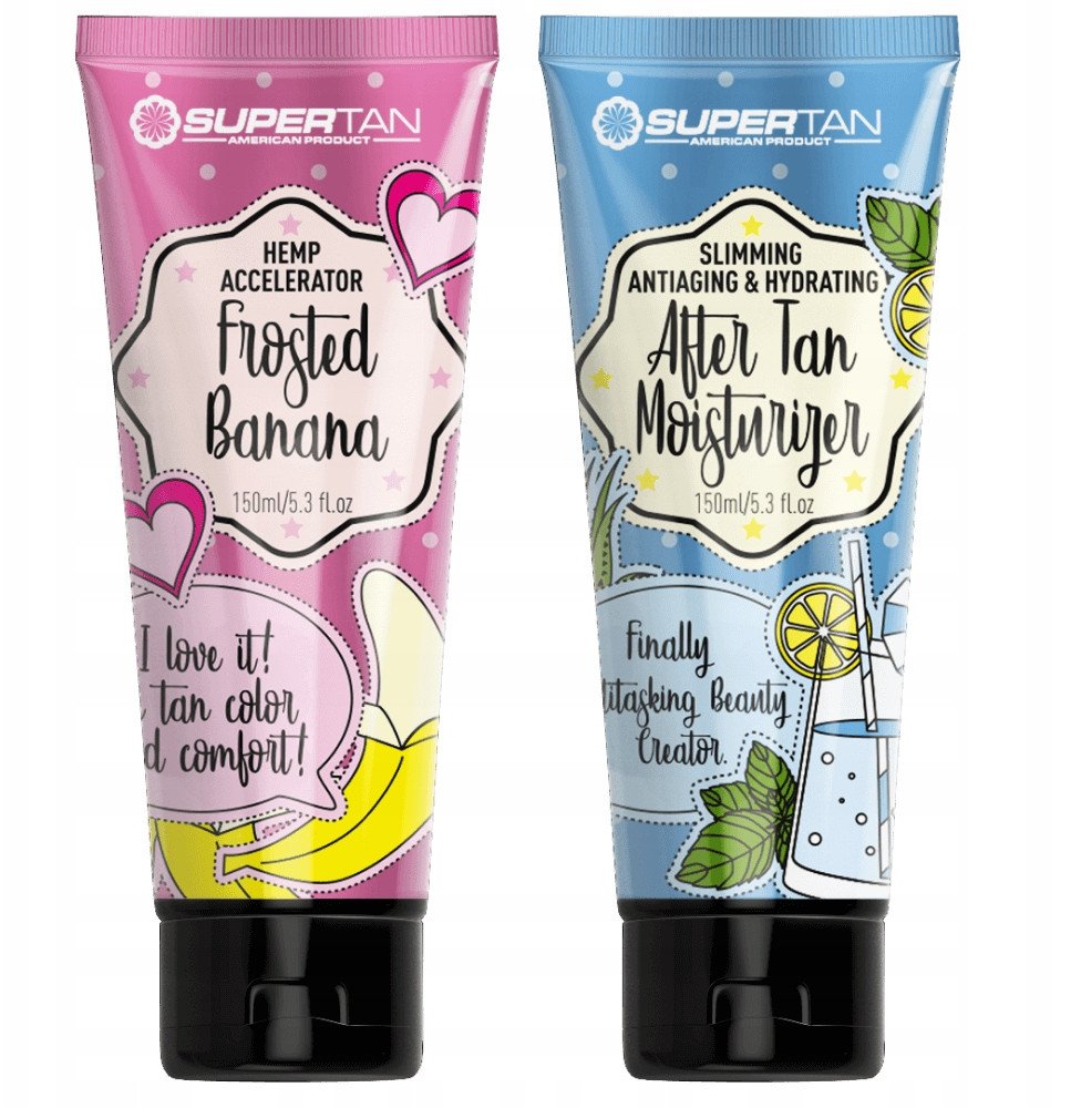 SUPERTAN FROSTED BANANA 1x  PRZYSPIESZACZ OPALANIA 150ml + Balsam After Tan 150ml