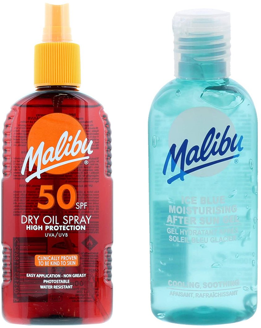 Malibu SPF50 Olejek Brązujący 200ml + Żel Po Opalaniu 100ml