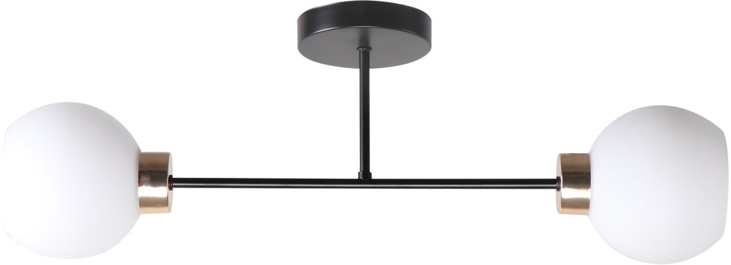 CANDELLUX AMANDA LAMPA SUFITOWA CZARNY+ZŁOTY 2X40 E27 KLOSZ BIAŁY 32-21069 1