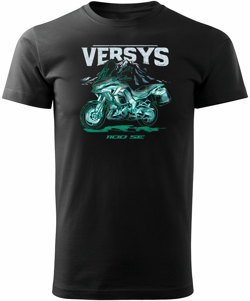 Koszulka motocyklowa z motocyklem na motor Kawasaki Versys 1100 SE męska czarna XL 1