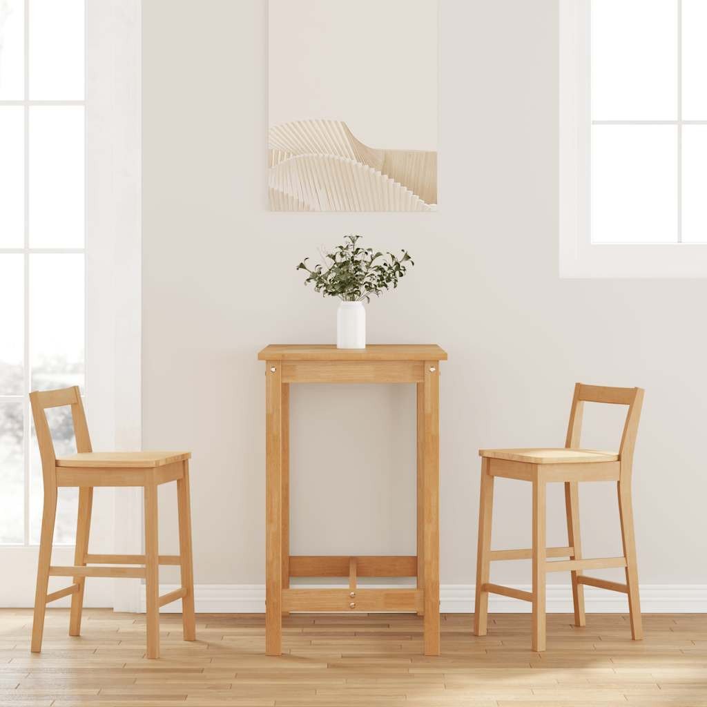 vidaXL Hokery barowe 2 szt. Naturalne drewno lite guma 1