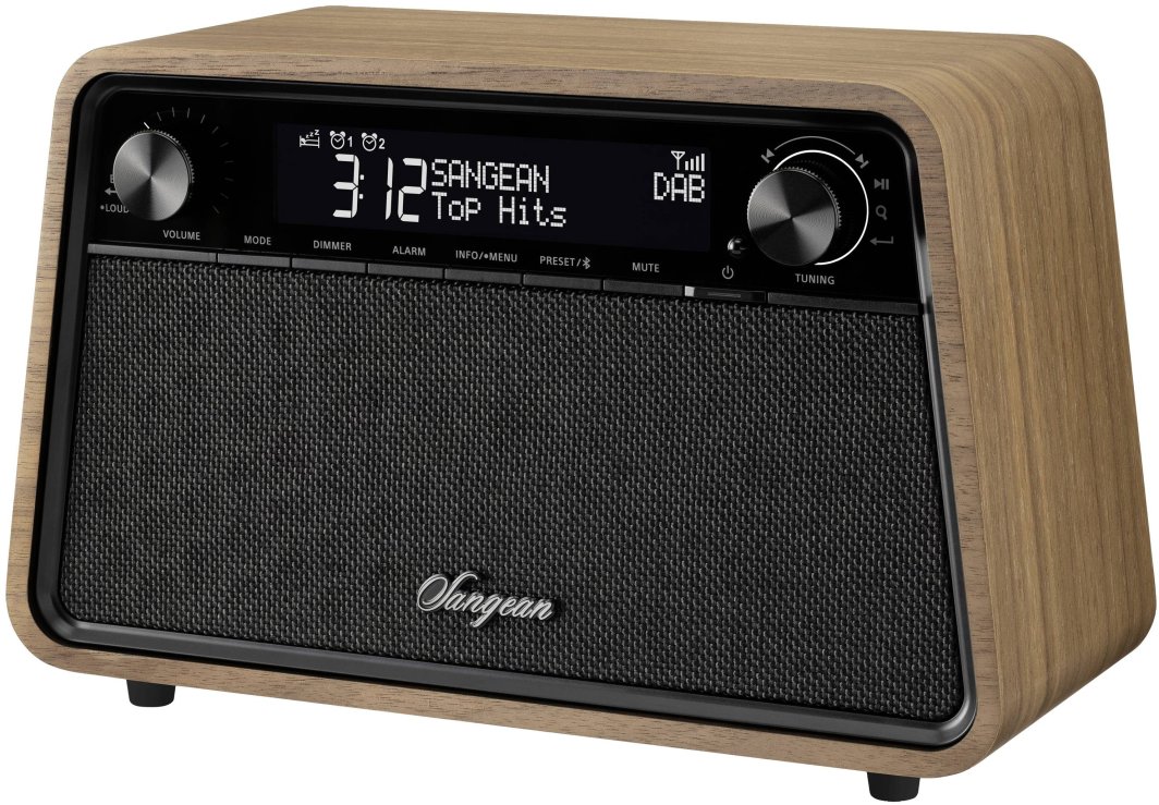 Sangean WR-201D table radio, Bluetooth, vintage walnut wood 1