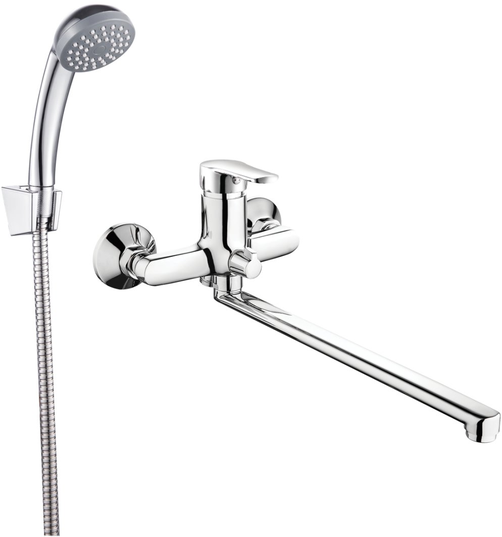 INVENA VERSO bathroom faucet, long spout, with shower system 1