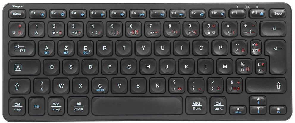 Targus - Tastatur - Mehrgerate - compact - antimicrobial - kabellos - Bluetooth 5.1 - Franzosisch - Schwarz 1