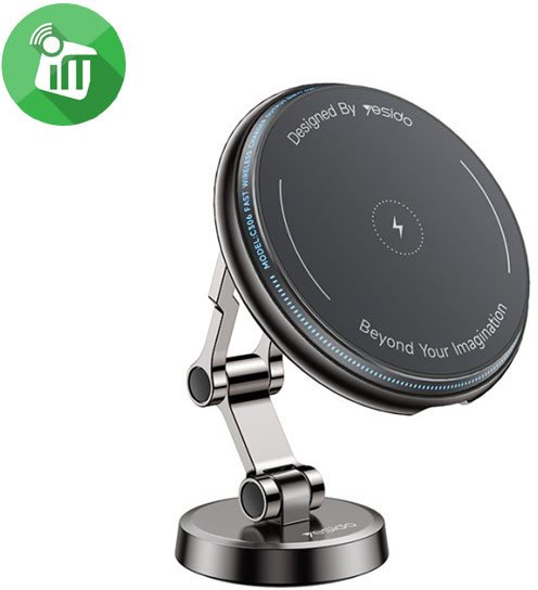 yesido Magnet. Uchwyt Samochodowy C306 Wireless 15W, MagSafe, BLACK / CZARNY 1