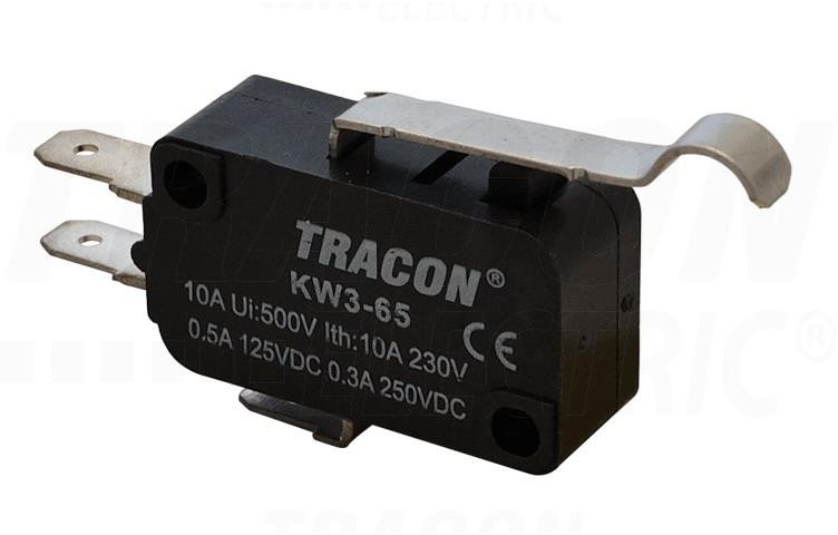 Wyłącznik krańcowy mikro z zakrzywioną dźwignią KW3-65 1