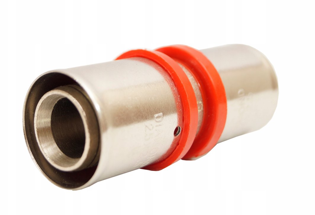 Diamond łącznik zaprasowywany ZŁ-PODWÓJNY, PEX-AL-PEX, mosiądz 25x25 FZZ-003.25X25.ZŁ-2