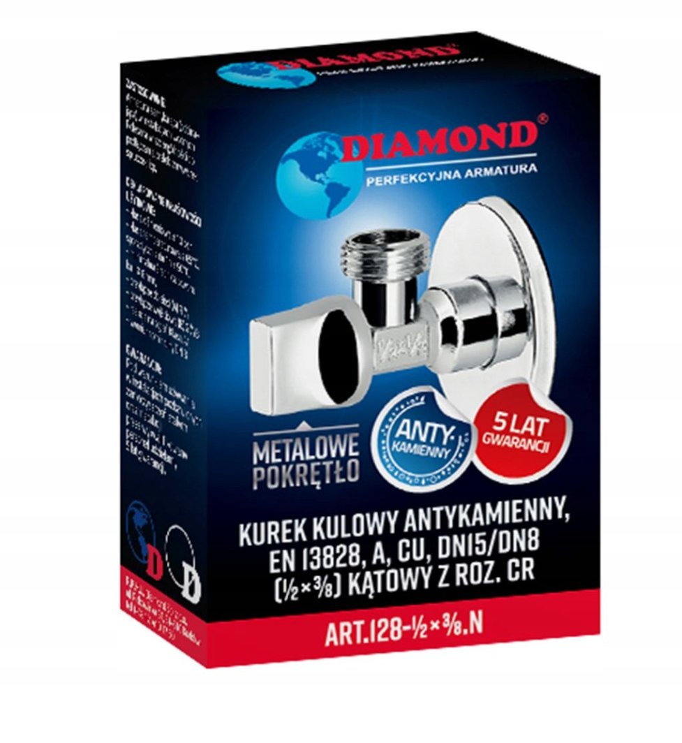 Diamond kurek kulowy kątowy z rozetą - antykamienny 1/2"x3/4" ART.128-1/2X3/4.N
