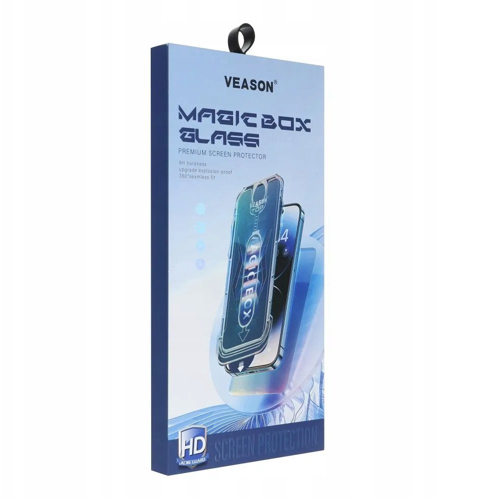 Szkło Hartowane 6D Pro Veason Easy-Install Glass + Aplikator - do Iphone 16 Plus czarny 1