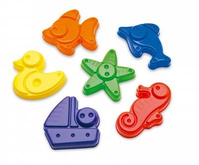 PLASTO Zestaw 6 dużych foremek do piasku 9-12 cm różne kolory PLA2441 1