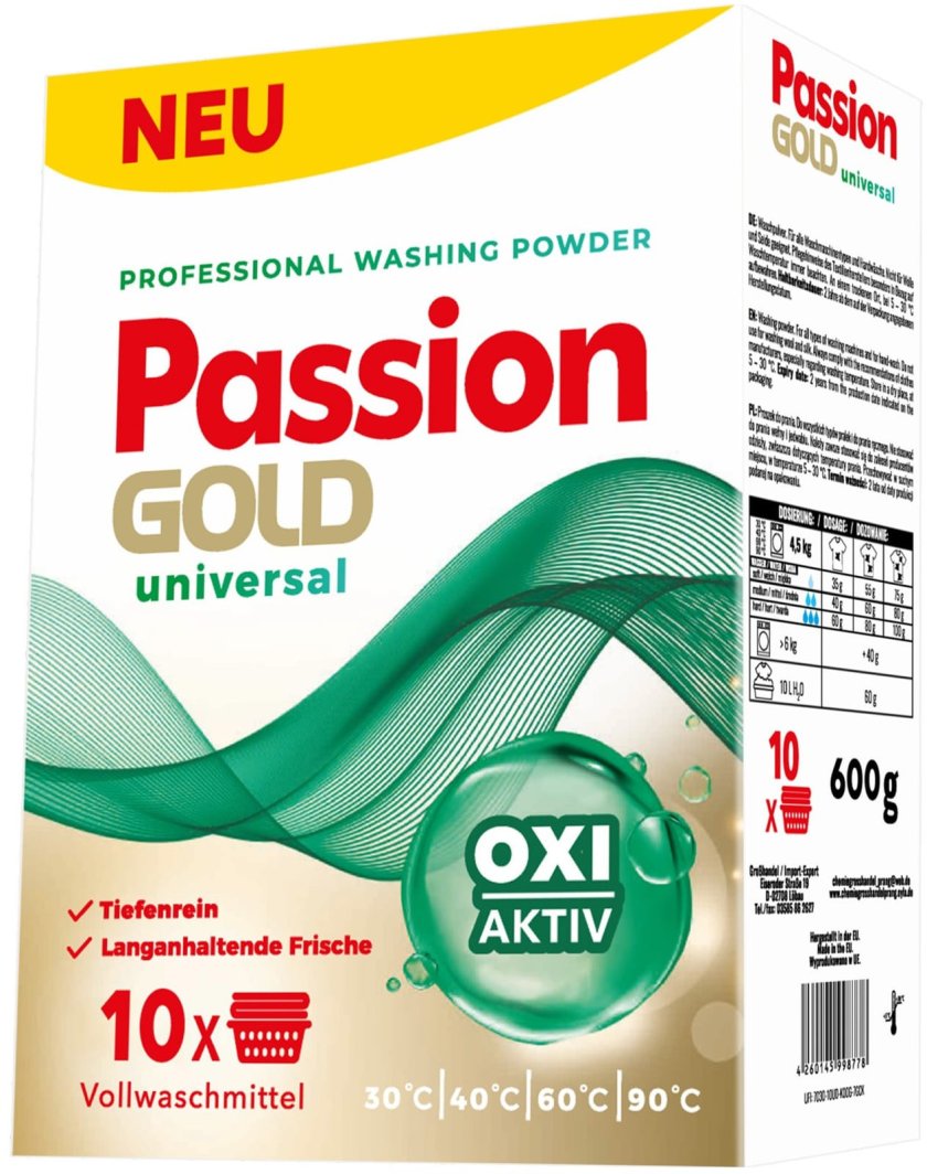 PASSION GOLD Professional Proszek do prania Uniwersalny 600 g 1