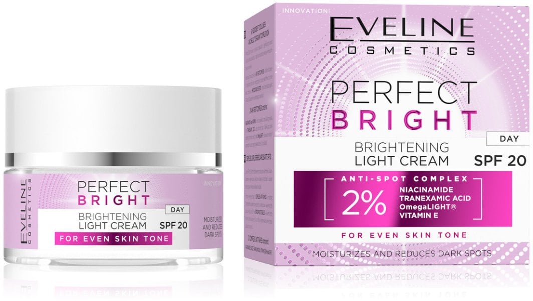 Eveline Perfect Bright Rozjaśniający lekki krem do twarzy na dzień SPF20 50ml 1