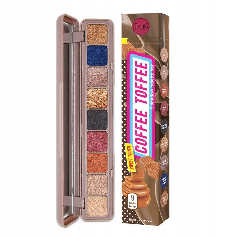 J.CAT BEAUTY_Sweet Tooth 9 Shadow Palette Bar poaleta cieni do oczu 102 Coffee Toffee 7,2g 1
