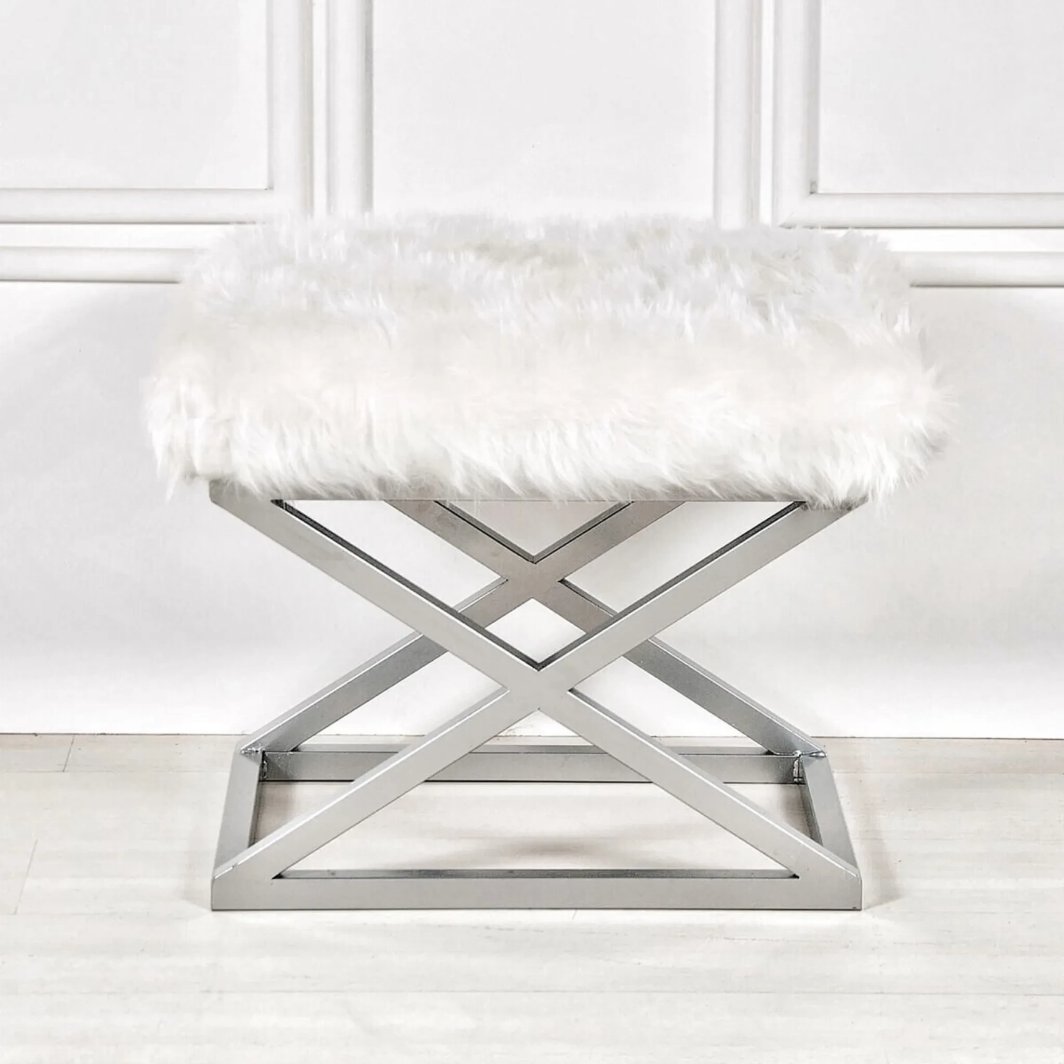 Pufas Asir Capraz Plush, sidabrinis/baltas 1