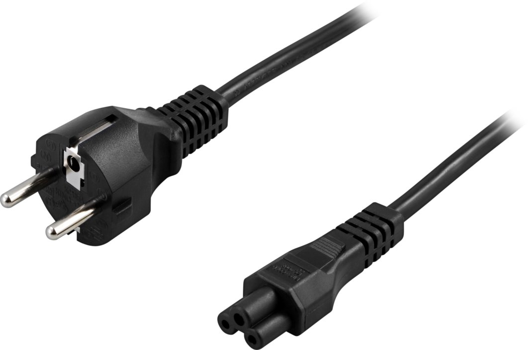 DELTACO - Strømkabel - CEE 7/7 (han) lige til IEC 60320 C5 lige - AC 250 V - 2.5 A - 20 cm - sort 1