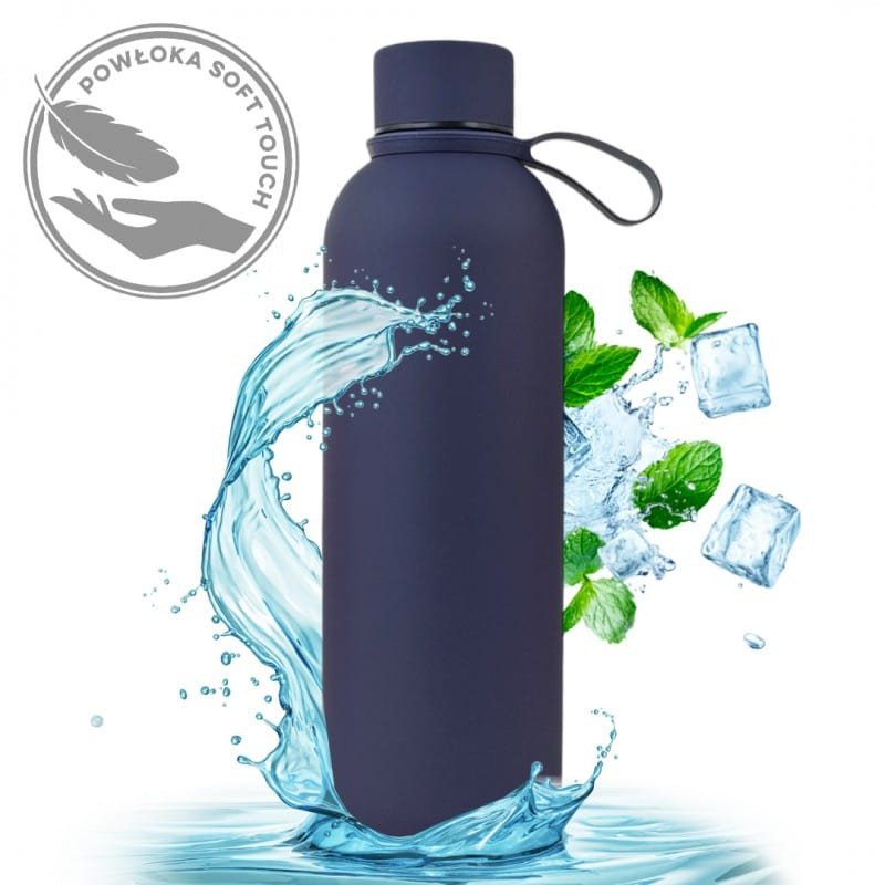 Bidon, butelka termiczna 500ML, stal nierdzewna z powłoką SOFT TOUCH granat BD46GRAN 1