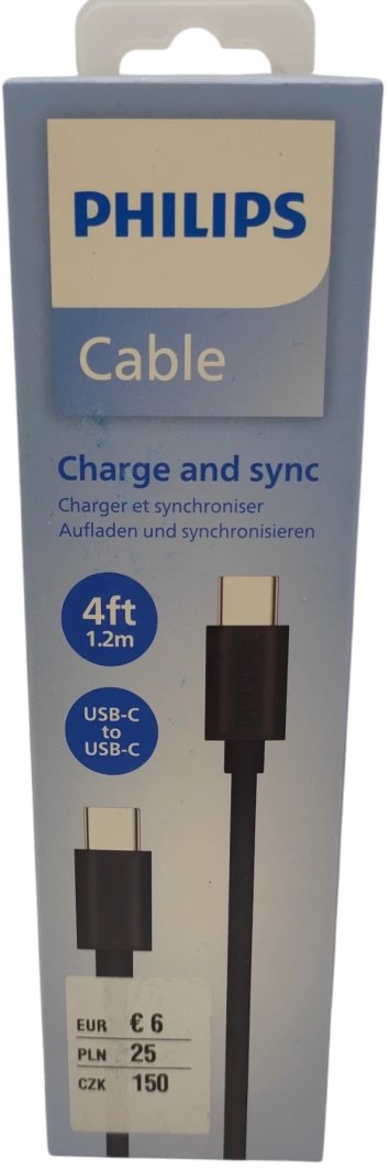 PHILIPS KABEL TYP-C DO TYP-C CZARNY 1,2M  4FT DLC3104C/00 1