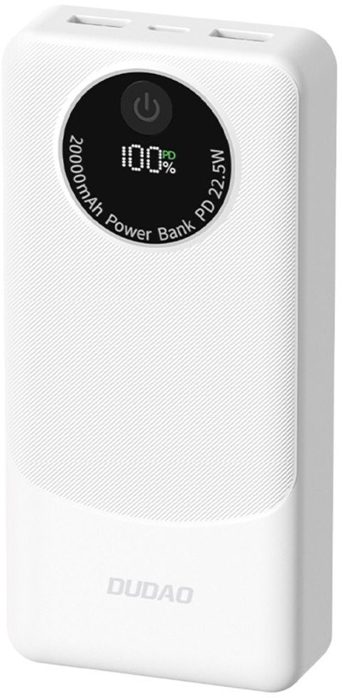 Powerbank Dudao K12Pro 22.5W PD 20000mAh USB-A, USB-C - baltos spalvos 1
