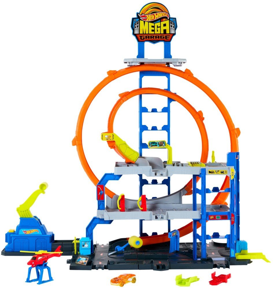 Hot Wheels Mega Garaż GIGAPĘTLA Tor wyścigowy + auto JBM74 1