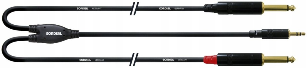Cordial 3.5 mm stereo male - 2 x 6.3 mm mono male audio cable, 3 m 1