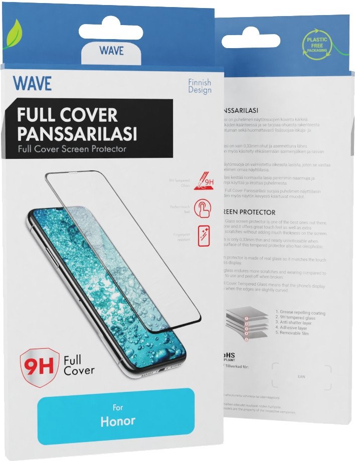 Wave Full Cover Tempered Glass, Honor X8 5G / Honor X6 / Honor 70 Lite 5G, black 1
