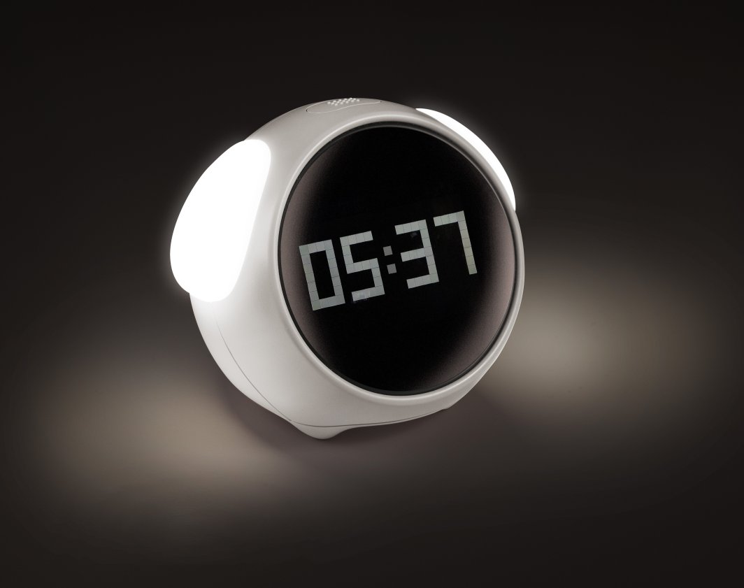 Fuj:tech rechargeable emoticon desk alarm clock, white 1