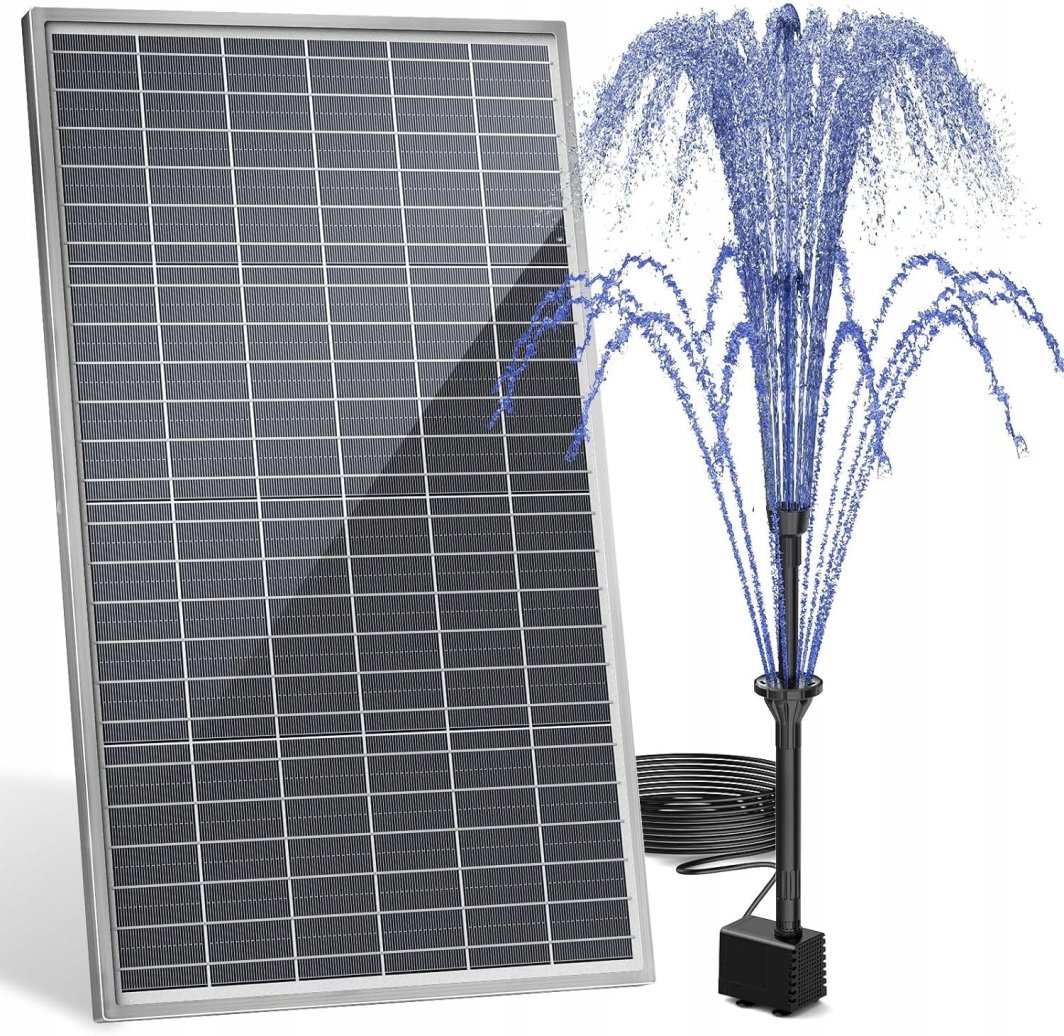 AMZtime Fontanna solarna 20W do użytku na zewnątrz pompa 2024 piękna ogród 1