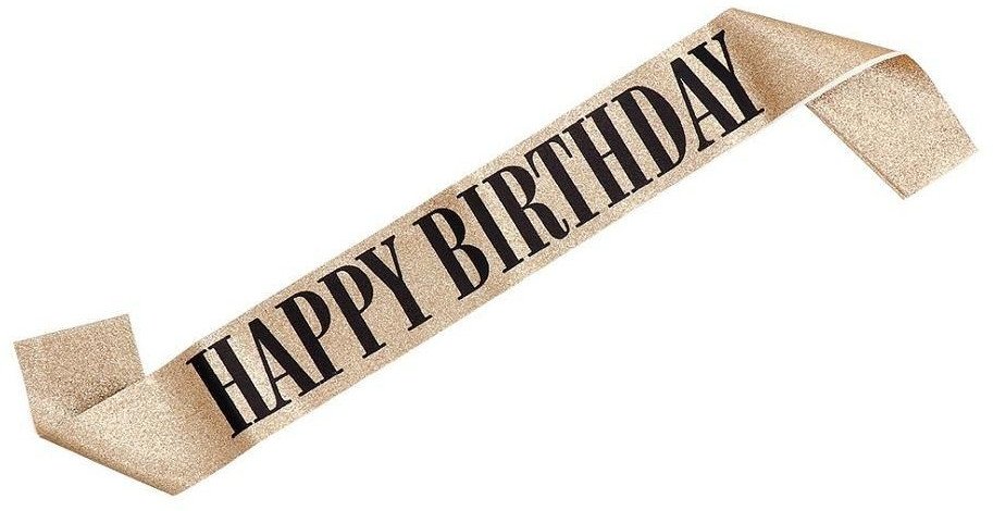 Guld Happy Birthday skærf 1