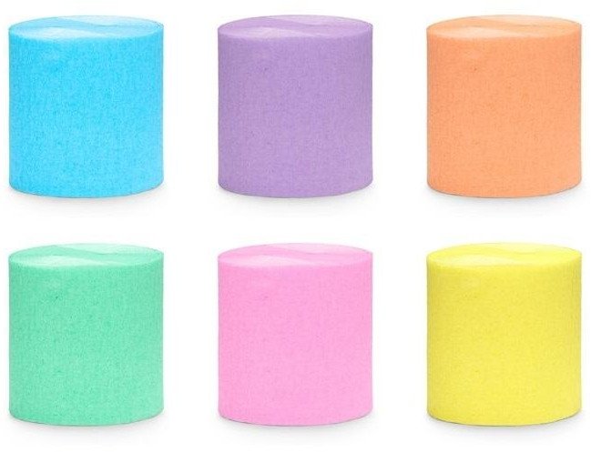 Creperuller pastel regnbue mix, 6 stk 1