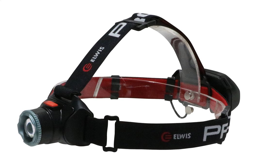 ELWIS LIGHTING Elwis PRO Craft H650R genopladelig pandelampe, 650 lumens, rødt "safety" lys bag, zoom 1