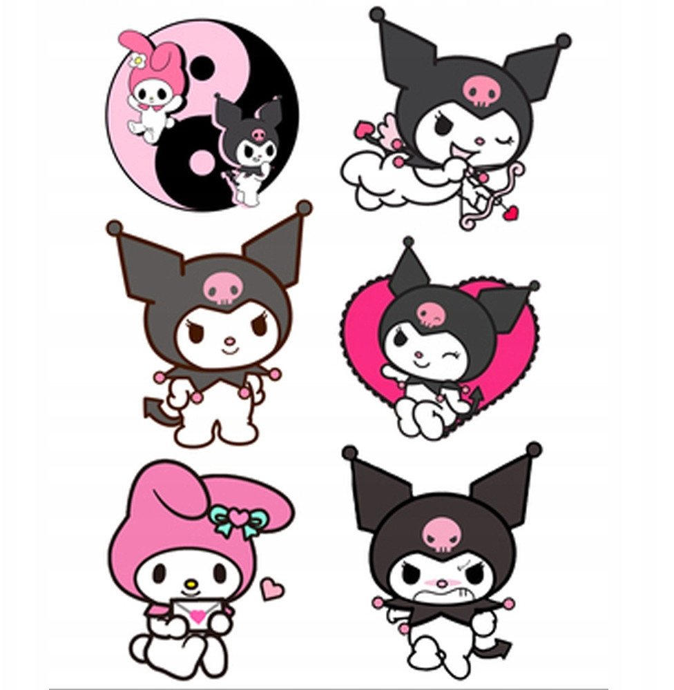 Tatuaże Kuromi i My Melody - Zestaw Tatuaży Dla Dzieci nr. 62 1