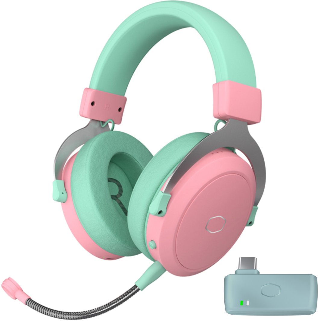 COOLER MASTER CH351-MC Słuchawki gamingowe zielono-różowe 1