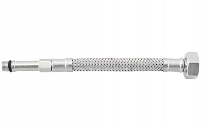 Wąż w oplocie do baterii 40cm 3/8''x10 Stal nierdzewna Srebrny 1