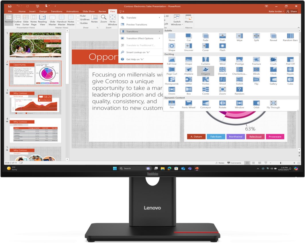 LENOVO 27" T27-40 FHD IPS 16:9 HDMI/DP/VGA 1