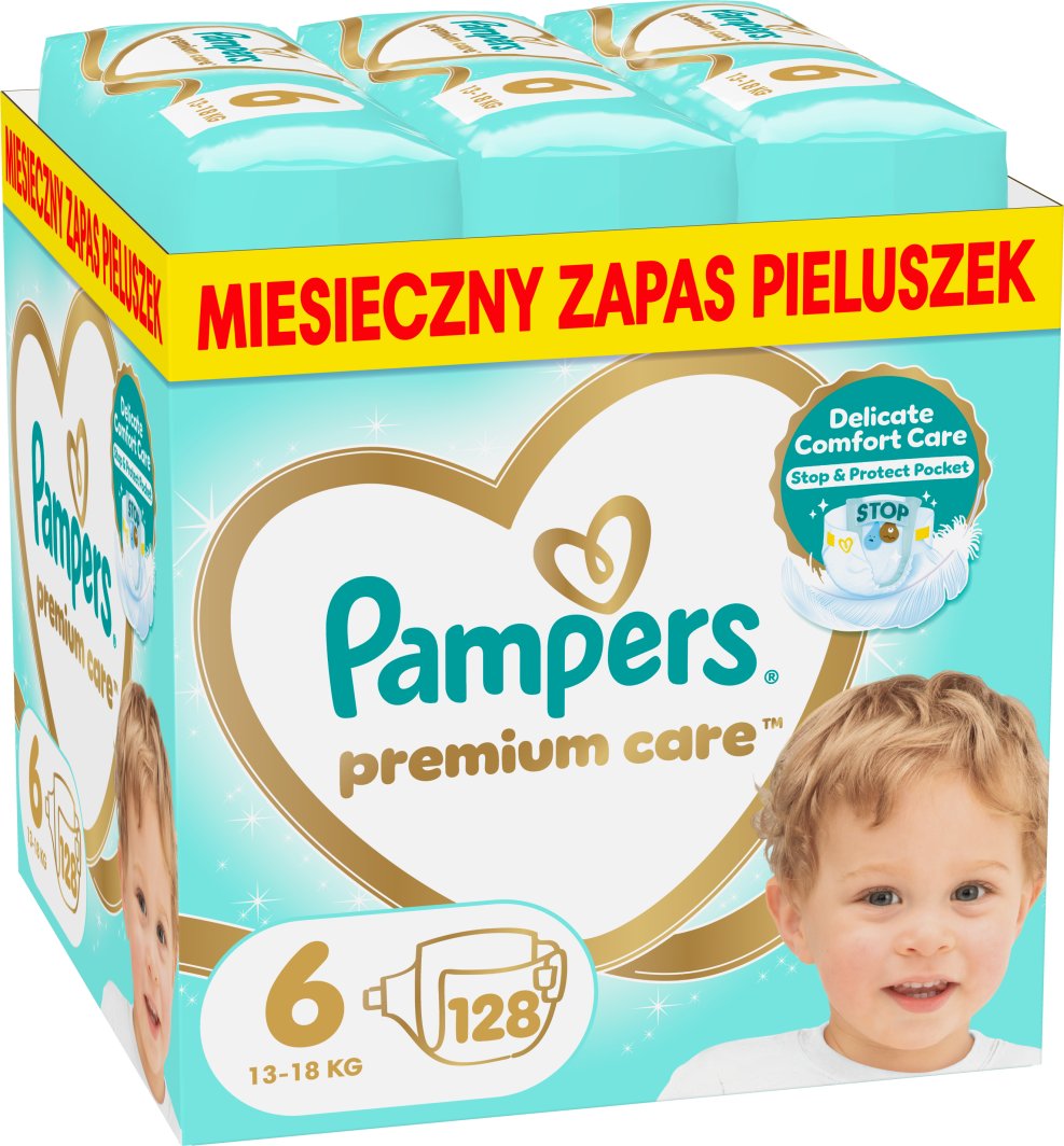 Pampers Pieluchy Premium Care 6, 13-18 kg, 128 szt. 1