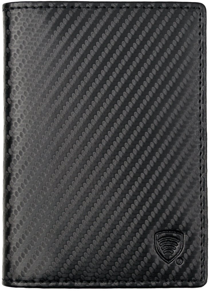 Skórzany portfel RFID na dokumenty oraz dowód rejestracyjny (czarny carbon) Uniwersalny 1