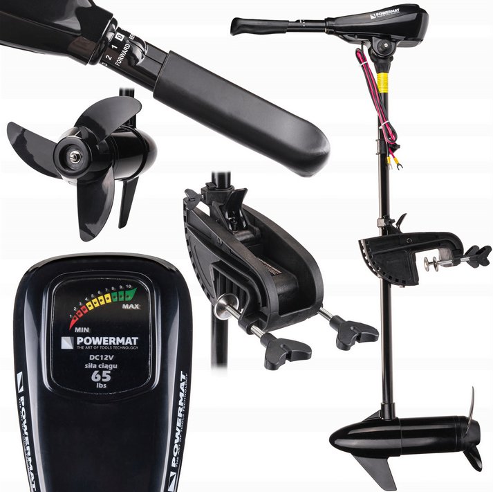 Silnik ZABURTOWY Elektryczny 65lbs Do Łodzi Pontonu Powermat 1