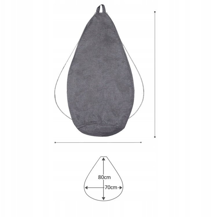 POKROWIEC NA PUFĘ PUF CZARNY 70x80cm 1
