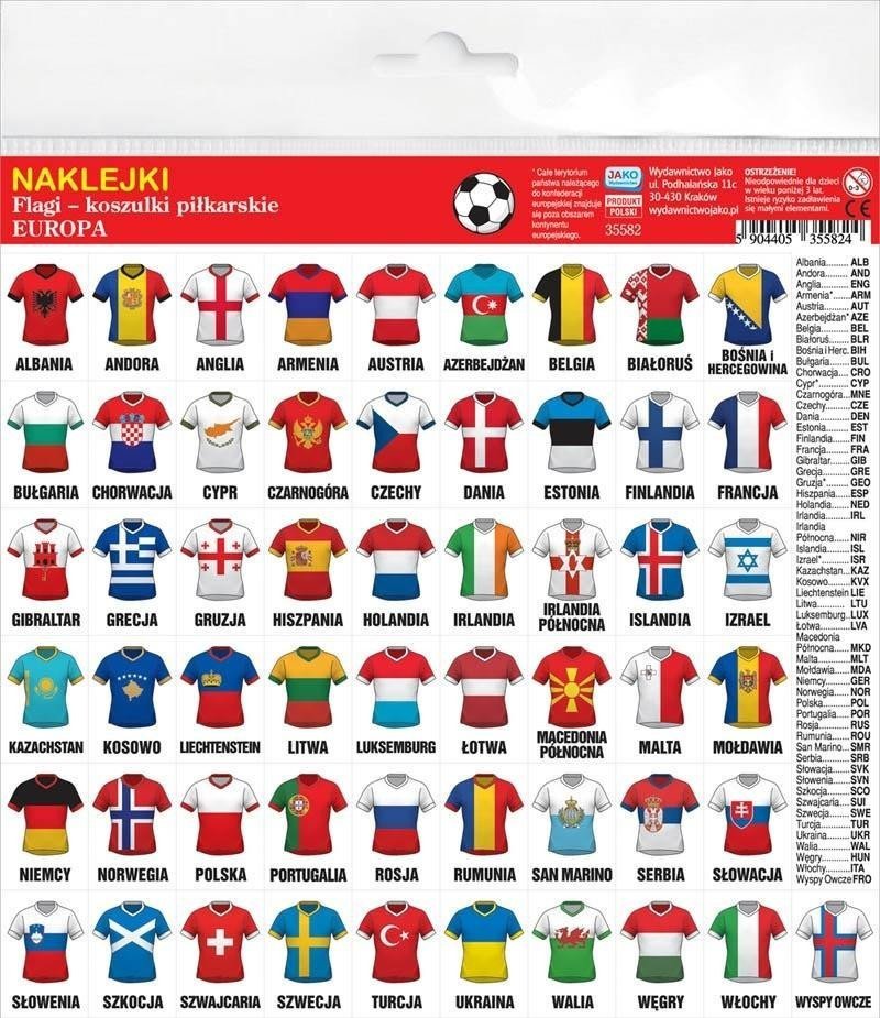 Naklejki Flagi - koszulki piłkarskie Europa 1