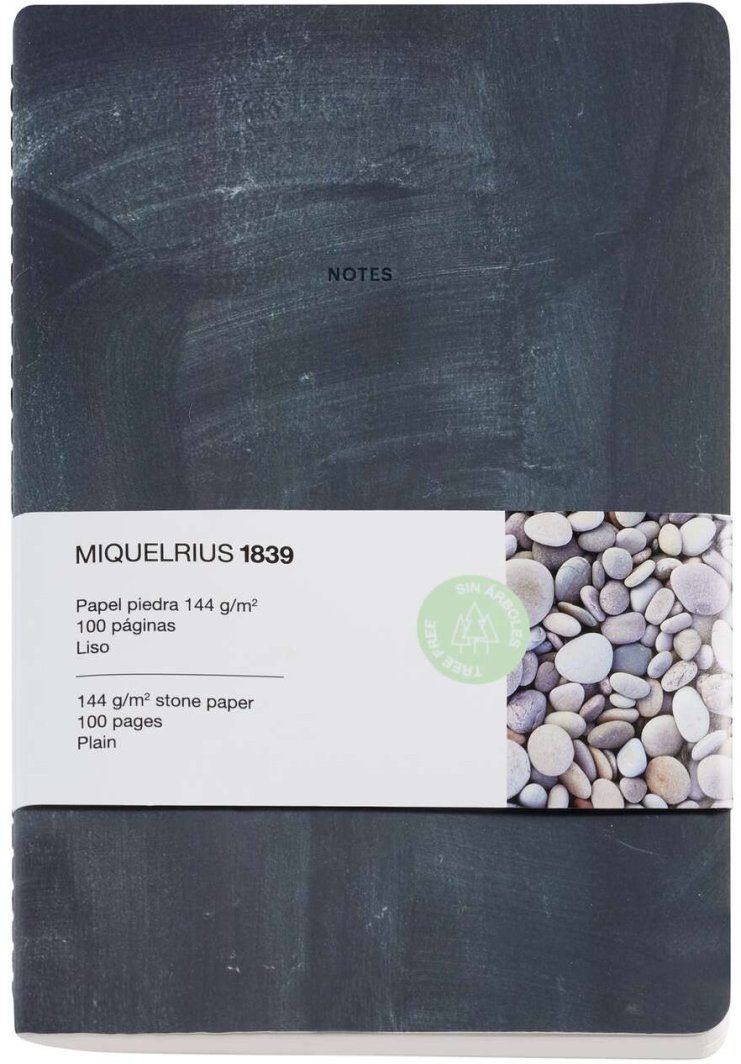 Miquelrius STONE PAPER Notizbuch A5 Blanco Black schwarz (Speditionsversand) 1