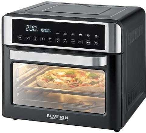 SEVERIN MINI PIEKARNIK Z FUNKCJĄ AIR FRYER, 12 AUTO. PROGRAMÓW, WYŚWIELACZ DOTYKOWY LED, TEMP. 40°C-220°C, 25 L ,2200W TO2077 1