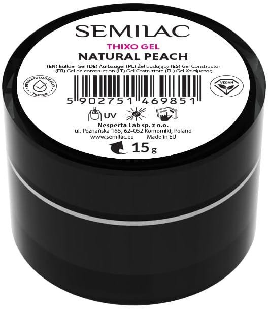 SEMILAC Żel budujący Thixo Gel - Natural Peach 15 g 1