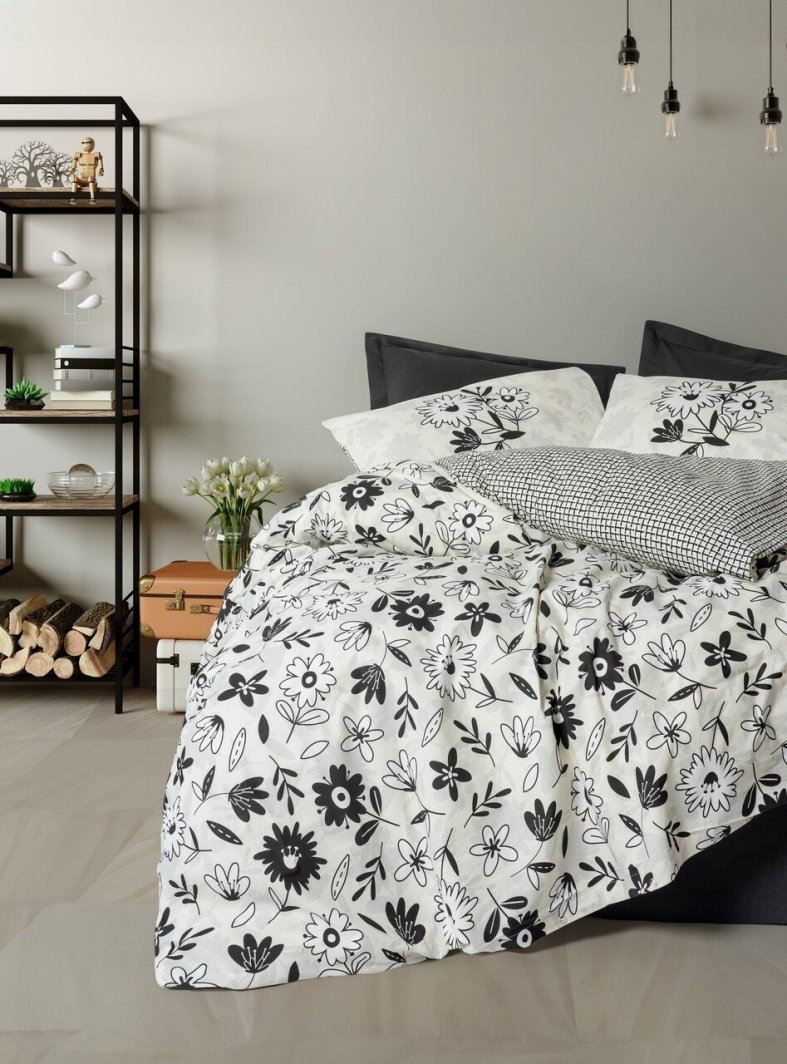 Cotton Box patalynės komplektas Meresa Black, 200x220 cm, 4 dalių 1