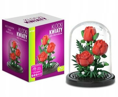 *****Klocki kwiaty róże p/kloszem 221el 136924 1