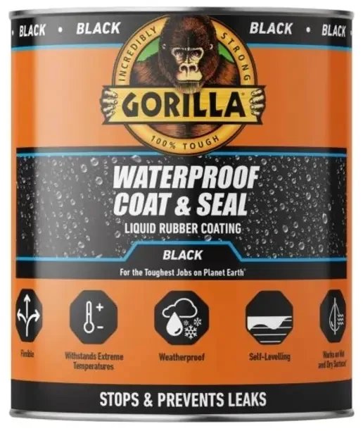 Gorilla sealant Waterproof Coat&Seal 473ml, black 1
