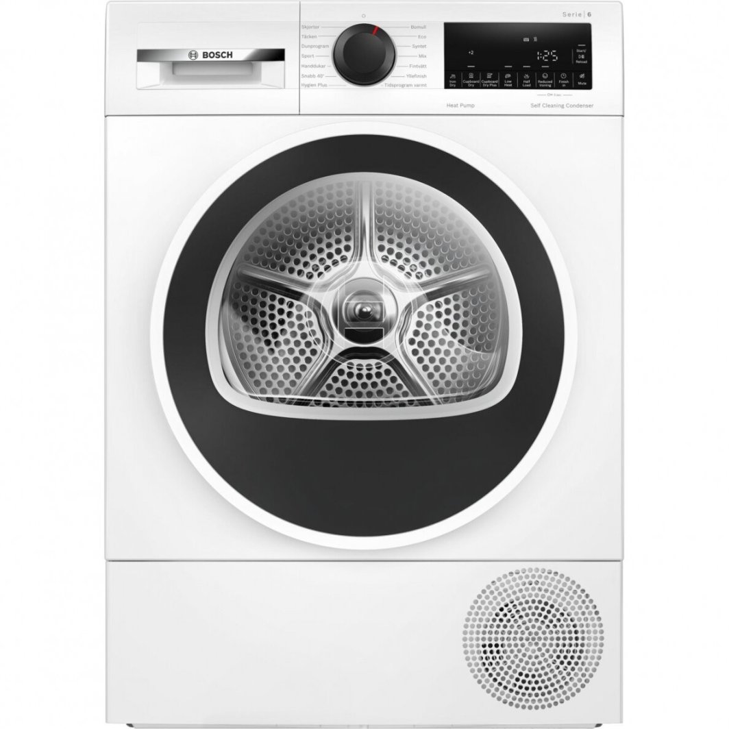 Bosch Dryer Machine with Heat Pump | WQG2450ISN | Energy efficiency class A++ | Front loading | 9 kg | LCD | Depth 61.3 cm | White 1