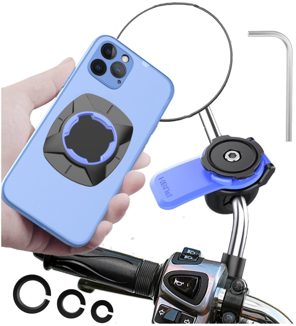 Uchwyt Motocyklowy, Rowerowy na Telefon, Hulajnogę, Supero Bike Magnetic Holder 143C Czarno-Niebieski 1
