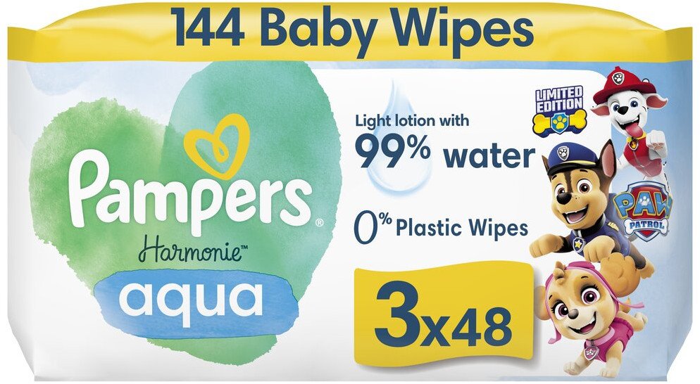 Pampers Chusteczki nawilżane Harmonie Aqua Paw Patrol 3x48 szt. 1